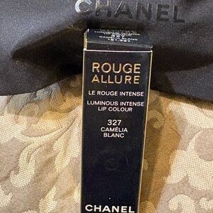 CHANEL Rouge Allure 327 Camélia Blanc Lip Colour - Black & Gold Accents,RARE